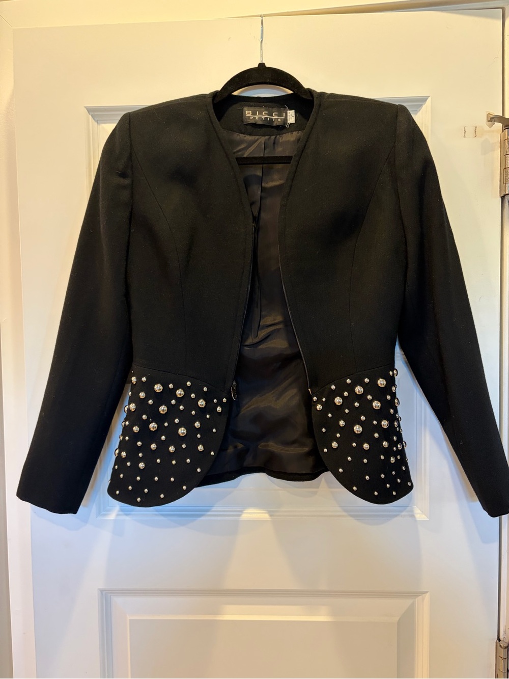 Black Wool Embellished Jacket